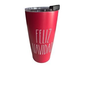Rae Dunn Feliz Navidad Insulated Stainless Steel Tumbler 17 oz Red & White